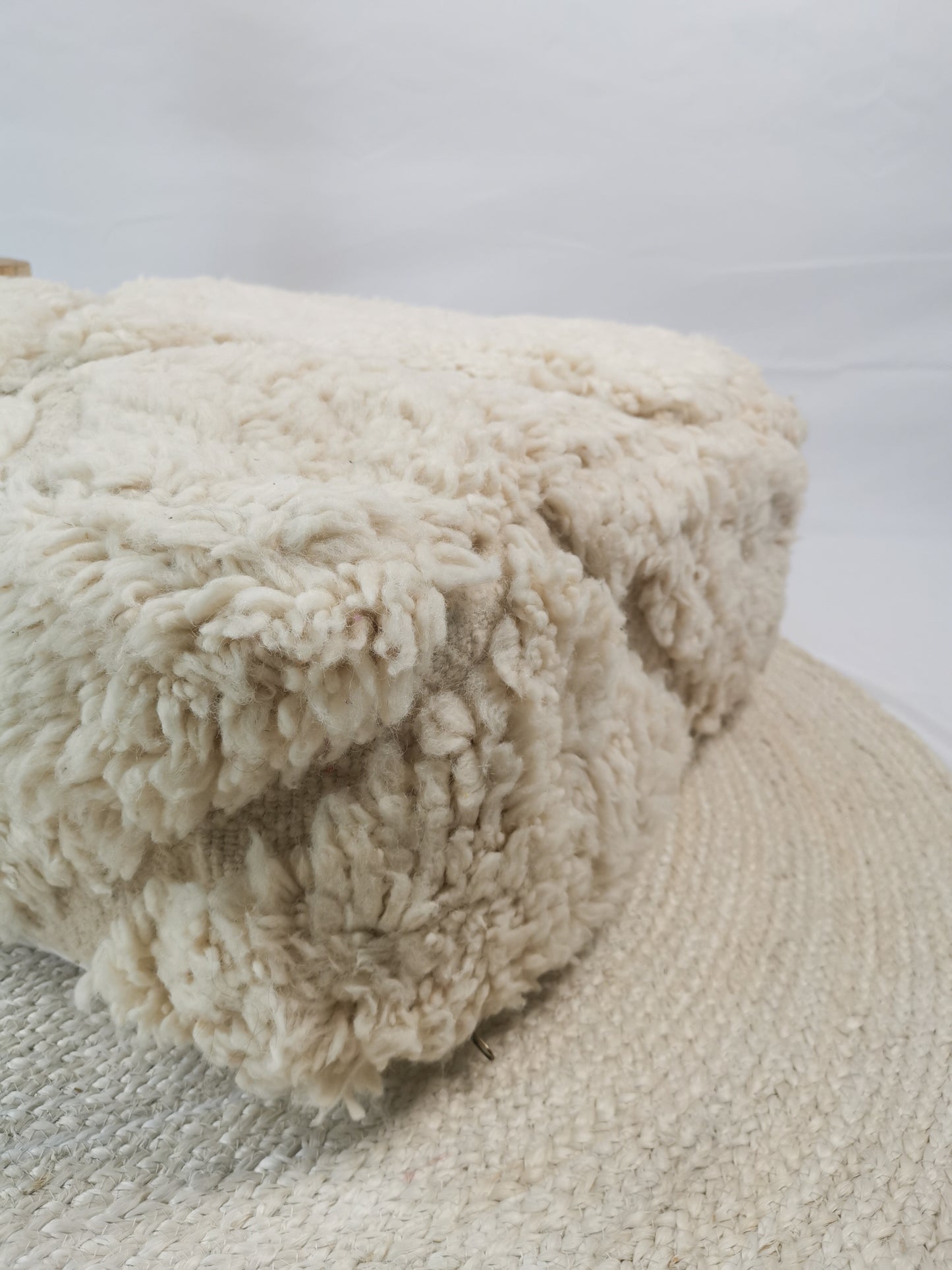 Marokkanischer Pouf, Berber Bodenkissen, Sitzkissen aus Wolle, Vintage Kissen, Boho Sitzkissen Marrakesch, Beni Ourain