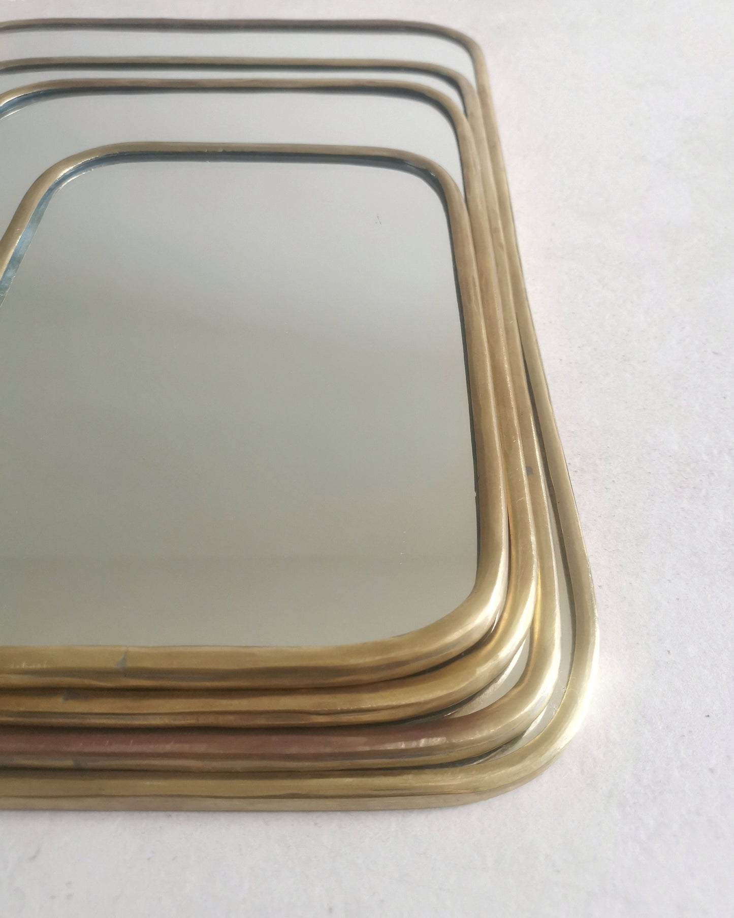 Rectangular mirror with golden brass frame, rectangular wall mirror, handmade in Morocco