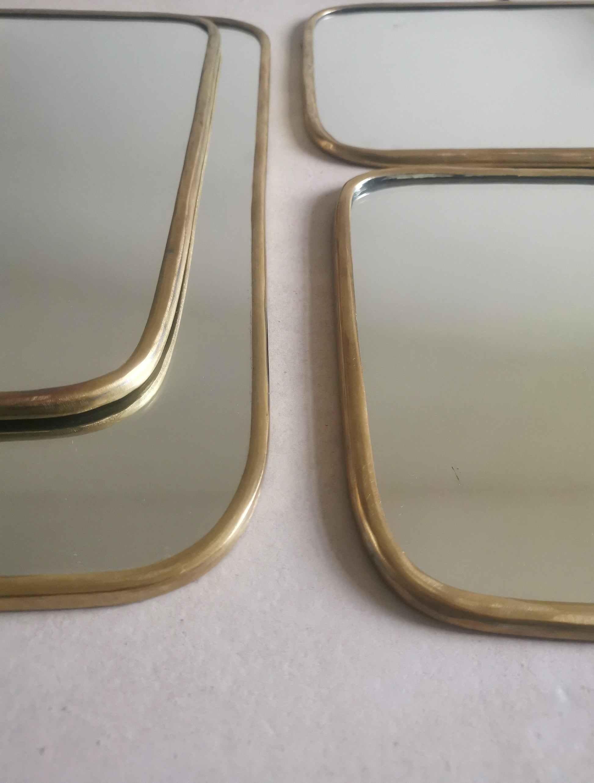 Rectangular mirror with golden brass frame, rectangular wall mirror, handmade in Morocco