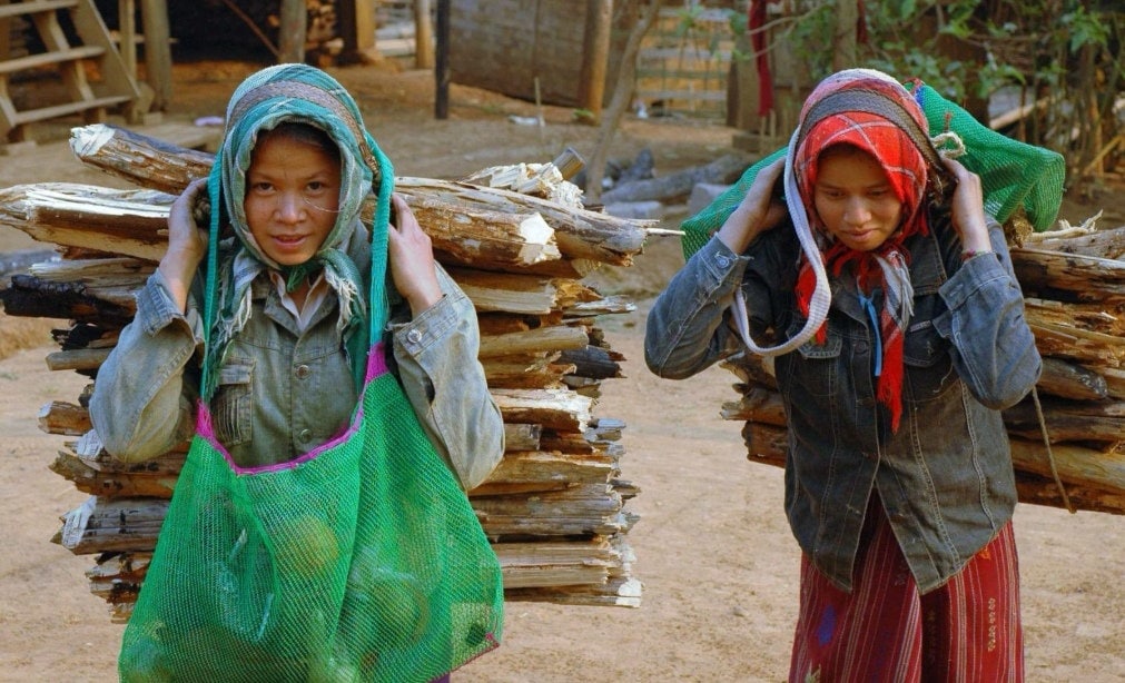 Große Tasche aus Laos, Tote Bag, nachhaltiger Shopper , 100% Handarbeit, Fair Trade