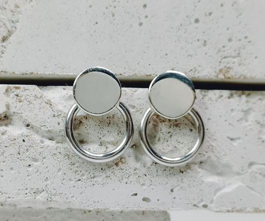 Kreis Ohrstecker aus 925 Silber, minimalistische kleine Kreis Ohrringe